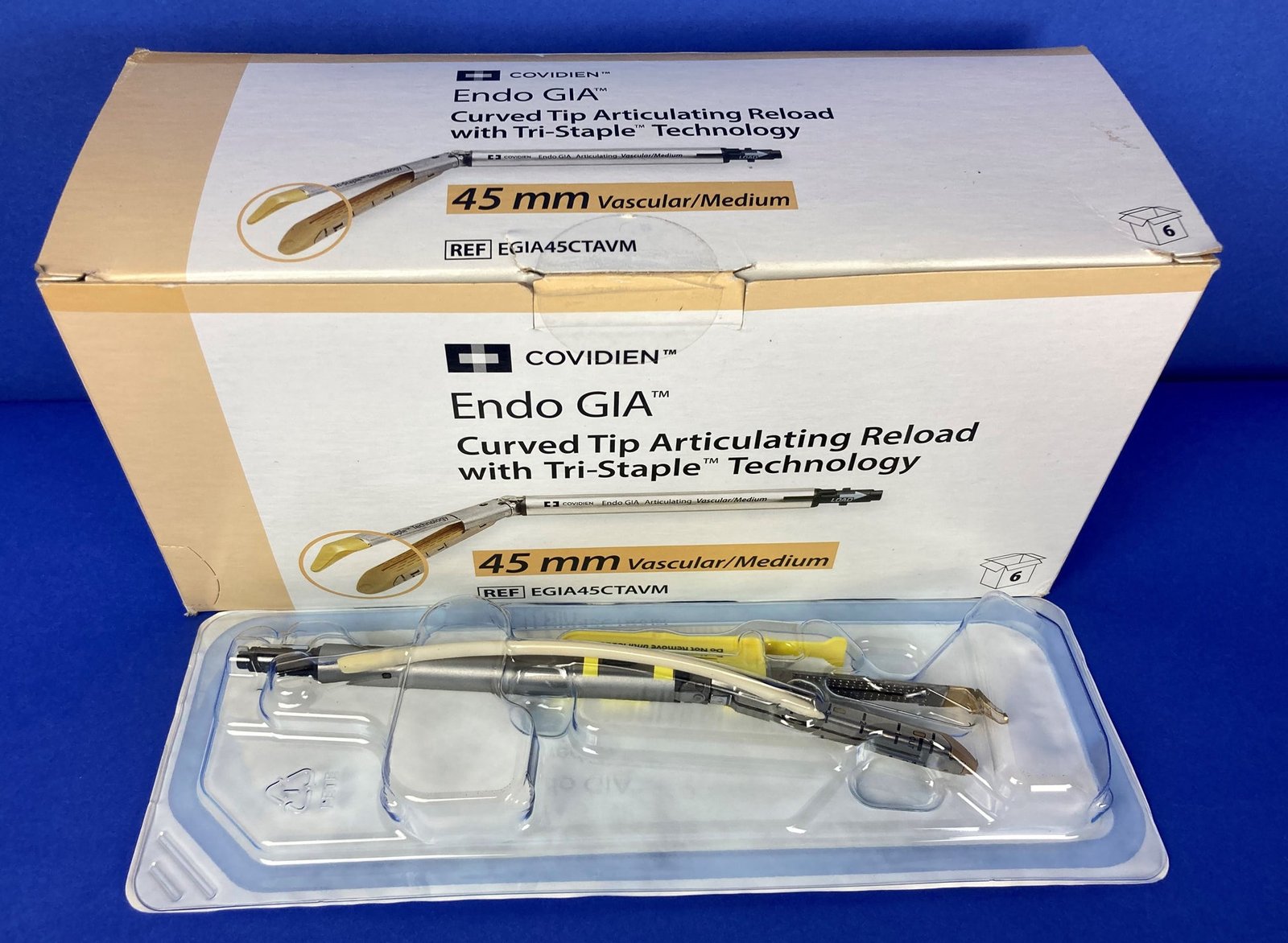 Covidien EGIA45CTAVM Endo GIA Curved Tip Articulating Reload with Tri-Staple 45mm